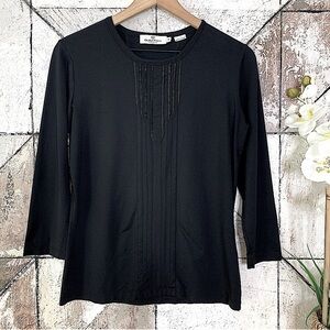 BUGATCHI Black Long Sleeve Top Blouse Size Medium